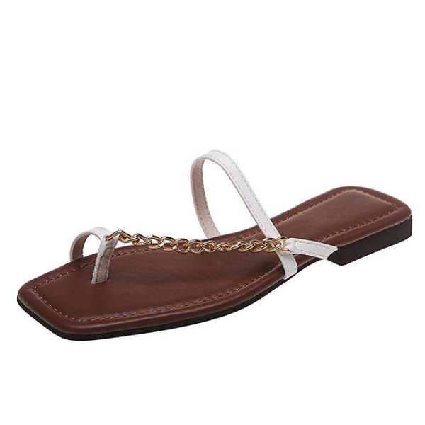 slippers large size sandals women's 2021 summer european and american style toe metal chain flat fashion, Black
slippers large size sandals women's 2021 summer european and american style toe metal chain flat fashion, Black