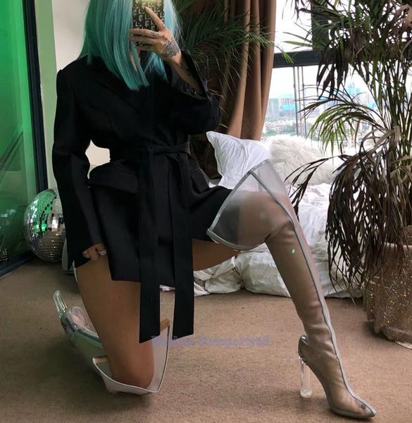 boots pointed toe over the knee transpatent pvc crystal chunky heeled woman thigh high heel long botas plus size, Black
boots pointed toe over the knee transpatent pvc crystal chunky heeled woman thigh high heel long botas plus size, Black