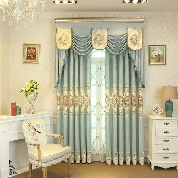 curtain & drapes luxury american villa blue embroidered curtains for bedroom window with voile living room el kitchen
curtain & drapes luxury american villa blue embroidered curtains for bedroom window with voile living room el kitchen