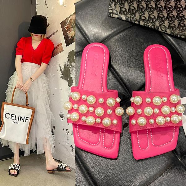 slippers 2021 flat casual summer wear large size bottom metal pearl flip-flops vacation travel beach shoes sandals women, Black
slippers 2021 flat casual summer wear large size bottom metal pearl flip-flops vacation travel beach shoes sandals women, Black