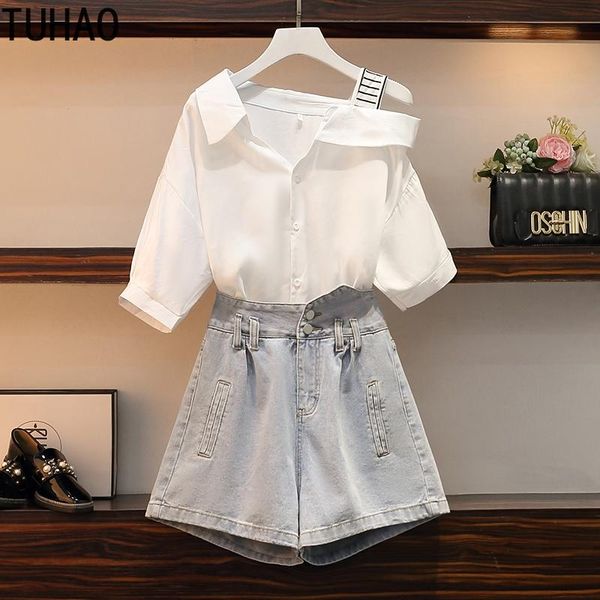 women's tracksuits tuhao plus size 4xl 3xl summer clothes white casual blouse denim shorts printed t shirt girls two piece suit, Gray
women's tracksuits tuhao plus size 4xl 3xl summer clothes white casual blouse denim shorts printed t shirt girls two piece suit, Gray