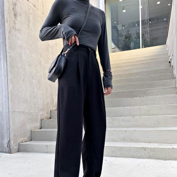 women's pants & capris women suit spring office lady long trousers 2021 autumn solid loose high waist gray black pant female, Black;white
women's pants & capris women suit spring office lady long trousers 2021 autumn solid loose high waist gray black pant female, Black;white