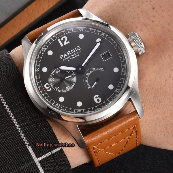 46mm pani grey/black dial brown leather strap st 2530 date luminous mechanical mens watch power reserve automatic sen wristwatches, Slivery;brown
46mm pani grey/black dial brown leather strap st 2530 date luminous mechanical mens watch power reserve automatic sen wristwatches, Slivery;brown