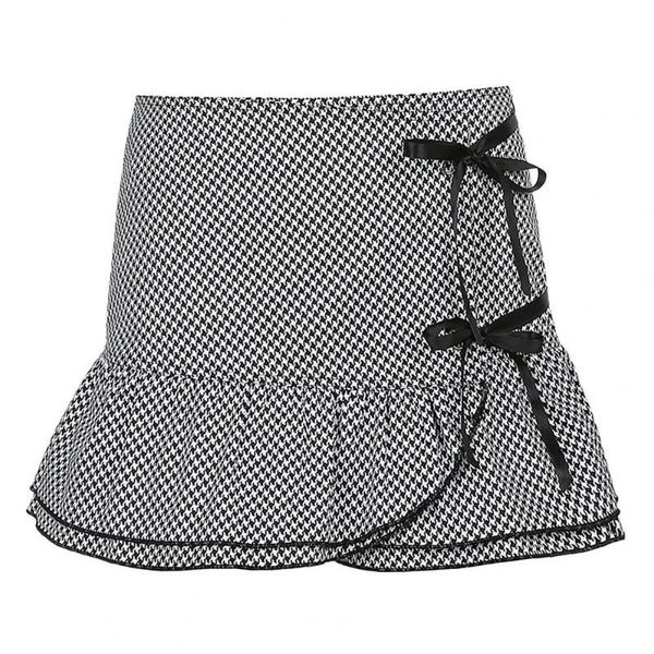 skirts fashion women mid rise houndstooth print ruffle hem bowknot irregular mini skirt, Black
skirts fashion women mid rise houndstooth print ruffle hem bowknot irregular mini skirt, Black