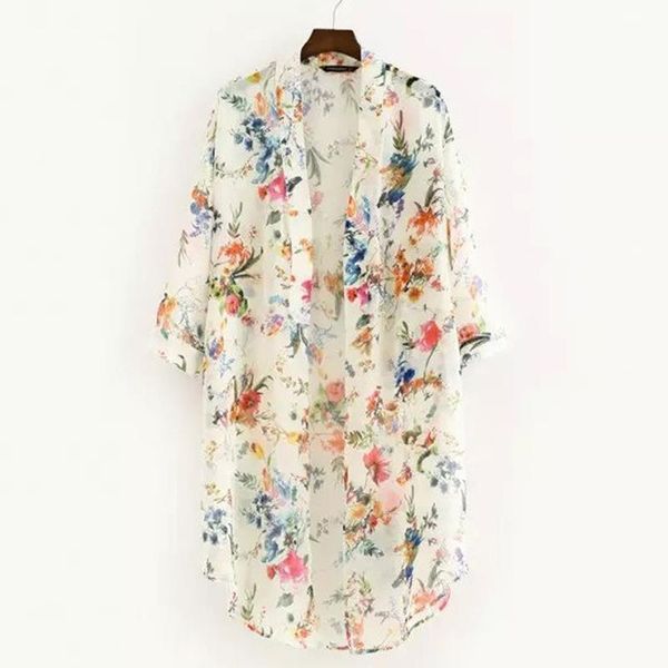 vintage floral chiffon small fresh women blouses simple long sunscreen loose shawl kimono cardigan boho, White
vintage floral chiffon small fresh women blouses simple long sunscreen loose shawl kimono cardigan boho, White