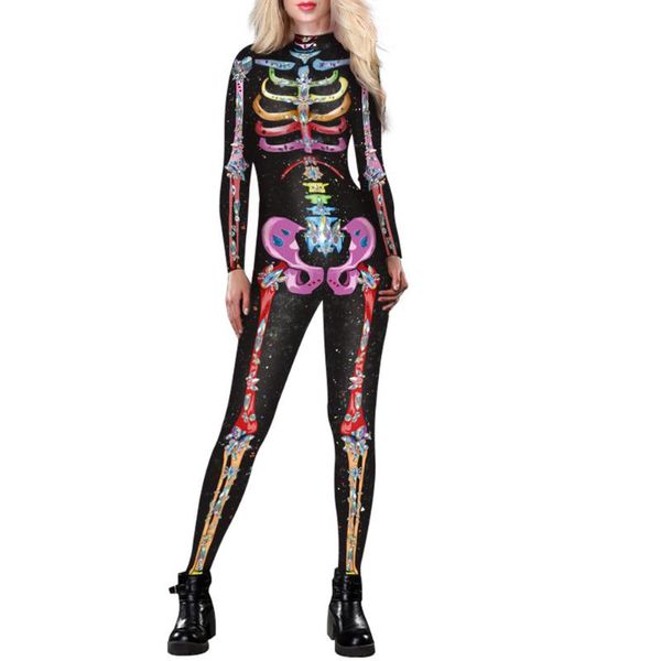 women's jumpsuits & rompers fashion halloween women jumpsuit skull printed streetwear turtleneck romper long sleeve bodycon clubwear, Black;white
women's jumpsuits & rompers fashion halloween women jumpsuit skull printed streetwear turtleneck romper long sleeve bodycon clubwear, Black;white