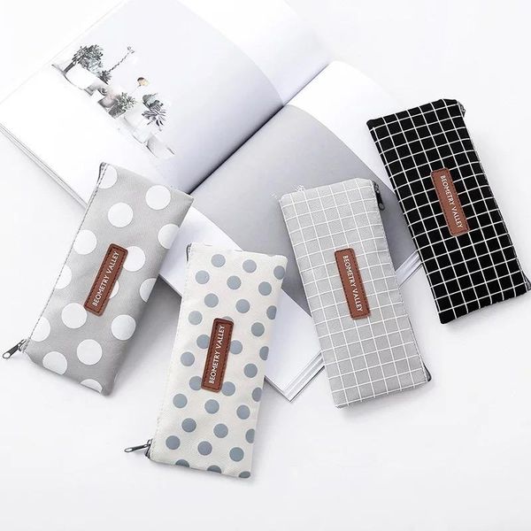 pencil bags 1pcs brief style bag stationery storage grid stripes canvas school gift supply
pencil bags 1pcs brief style bag stationery storage grid stripes canvas school gift supply