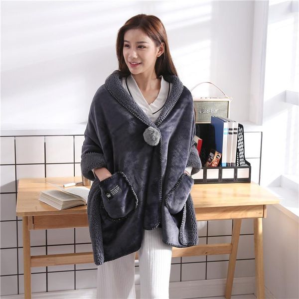blankets cozy soft double layer wearable fleece blanket grey blue for couch office car air-conditioned rooms
blankets cozy soft double layer wearable fleece blanket grey blue for couch office car air-conditioned rooms
