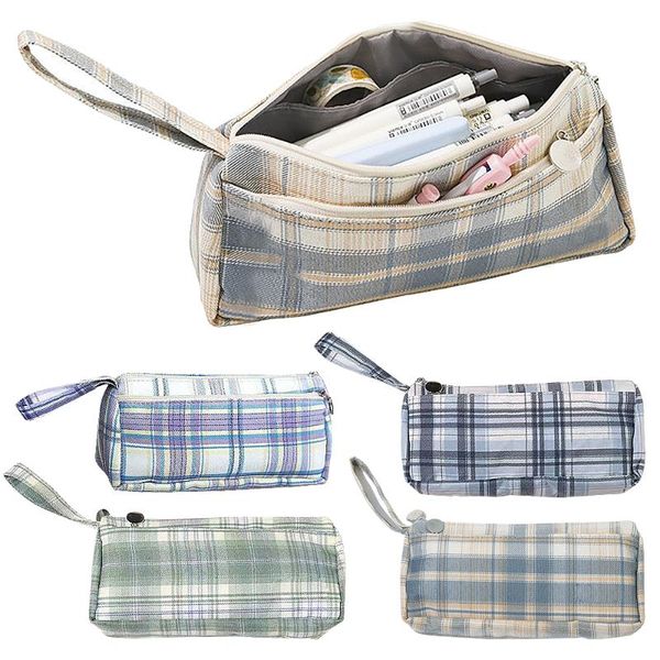 storage bags kawaii plaid pencil bag japanese style pen case kids gift cosmetic stationery pouch handle wallet school office supplies
storage bags kawaii plaid pencil bag japanese style pen case kids gift cosmetic stationery pouch handle wallet school office supplies