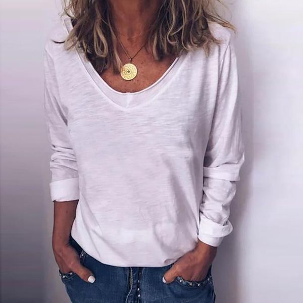 women ladies blouses 2021 plus size solid shirts long sleeve o-neck pullover shirt blouse femme camicette da donna l716 women's &, White
women ladies blouses 2021 plus size solid shirts long sleeve o-neck pullover shirt blouse femme camicette da donna l716 women's &, White
