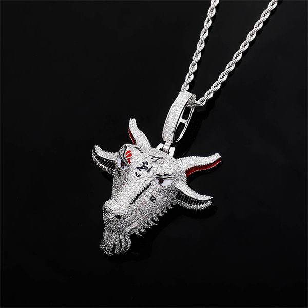 hip hop iced goat head pendant in white gold with stainless steel rope chain for men women 137 r2, Silver
hip hop iced goat head pendant in white gold with stainless steel rope chain for men women 137 r2, Silver