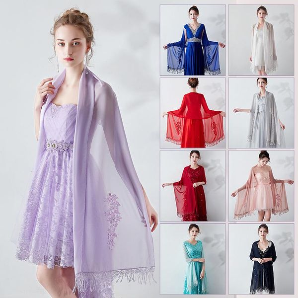 scarves dress shawl summer ceremonial chiffon embroidered cape sunshade multicolor, Blue;gray
scarves dress shawl summer ceremonial chiffon embroidered cape sunshade multicolor, Blue;gray
