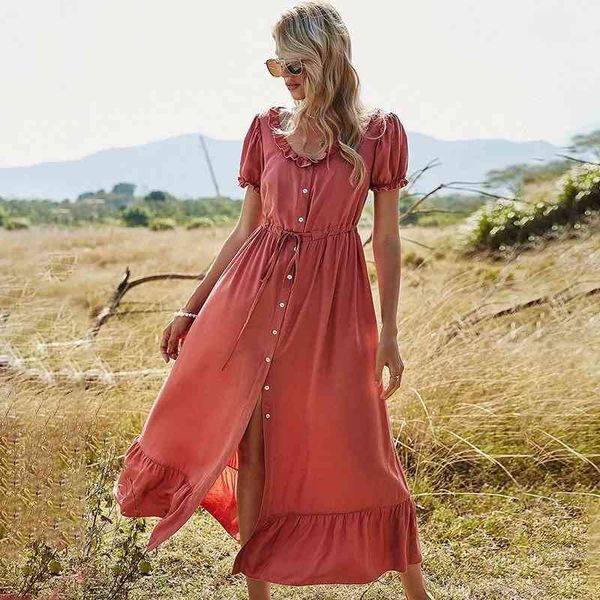 new ladies puff sleeve long dress women solid ruffles button high waist v neck elegant casual women summer dress female vestidos 210416, Black;gray
new ladies puff sleeve long dress women solid ruffles button high waist v neck elegant casual women summer dress female vestidos 210416, Black;gray