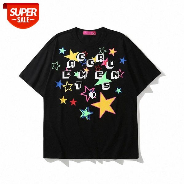 american high street print casual t-shirt loose contrast color star letter short-sleeved tee couple men and women #co9z, White;black
american high street print casual t-shirt loose contrast color star letter short-sleeved tee couple men and women #co9z, White;black