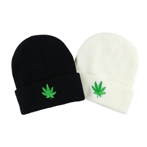 beanies embroidered knit hat autumn and winter men's women's street hip hop woolen warm