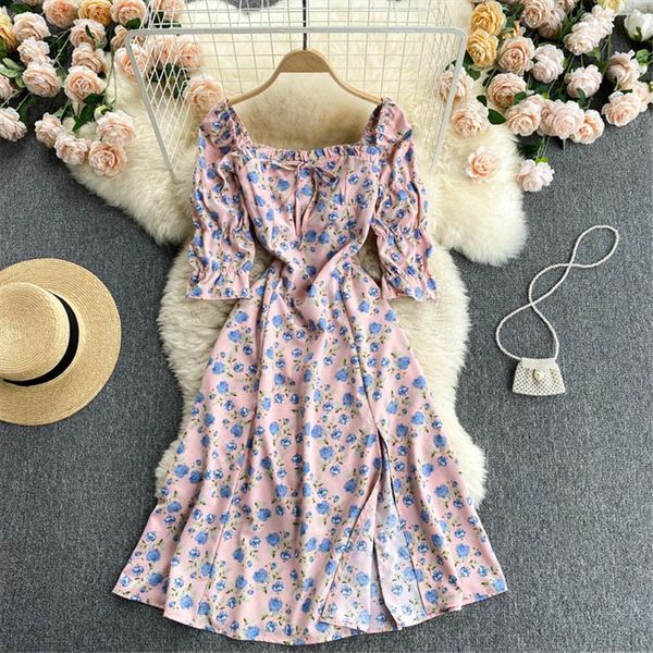 floral summer french slim split womens dresses printed midi fashion casual short sleeve sundress female clothing, Black;gray
floral summer french slim split womens dresses printed midi fashion casual short sleeve sundress female clothing, Black;gray