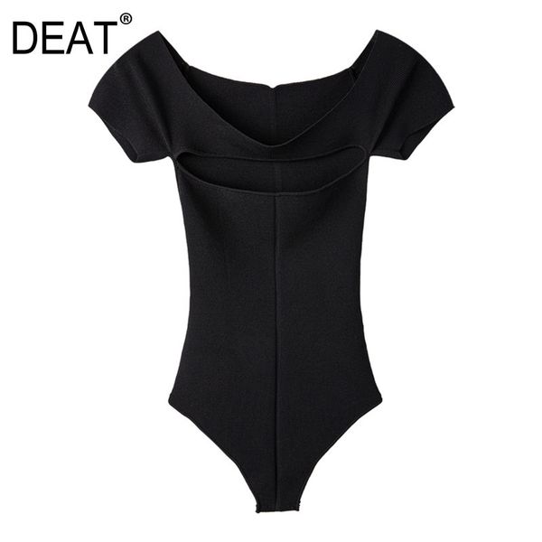deat summer fashion women clothes sqaure collar short sleeves playsuit slim elastic tide 210428, White;black
deat summer fashion women clothes sqaure collar short sleeves playsuit slim elastic tide 210428, White;black