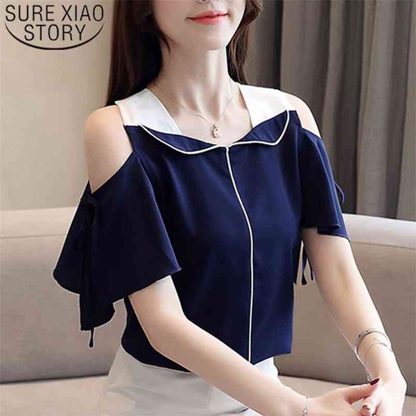 fashion women blouse and summer white shirts ladies chiffon korean v-neck flare sleeve clothes 210421
fashion women blouse and summer white shirts ladies chiffon korean v-neck flare sleeve clothes 210421