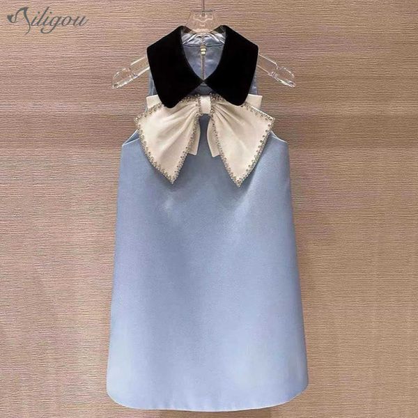 party mini dress sleeveless lapel diamond bow patchwork a-line female vestido celebration occasion dinner night out 210527, Black;gray
party mini dress sleeveless lapel diamond bow patchwork a-line female vestido celebration occasion dinner night out 210527, Black;gray