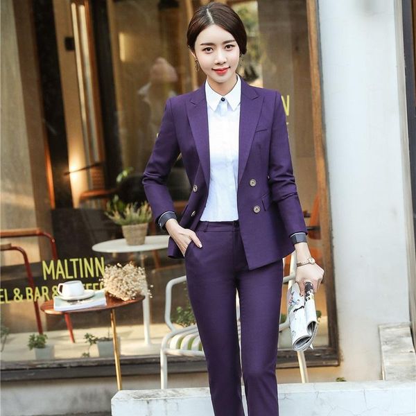 pieces formal pantsuits professional uniform designs blazers suits with and pants women office sets women's two piece, White
pieces formal pantsuits professional uniform designs blazers suits with and pants women office sets women's two piece, White