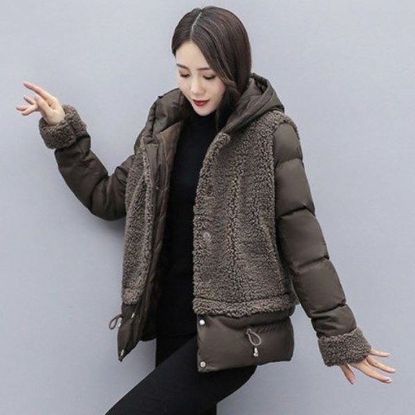 autumn winter coats and jackets women short fashion wild hooded jacket women's velvet single breasted wool 210603, Black;brown
autumn winter coats and jackets women short fashion wild hooded jacket women's velvet single breasted wool 210603, Black;brown