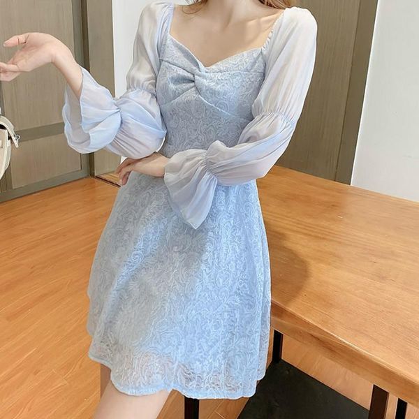 casual dresses elegant fairy dress women long sleeve sweet party mini vintage one-piece women's clothing autumn 2021, Black;gray
casual dresses elegant fairy dress women long sleeve sweet party mini vintage one-piece women's clothing autumn 2021, Black;gray