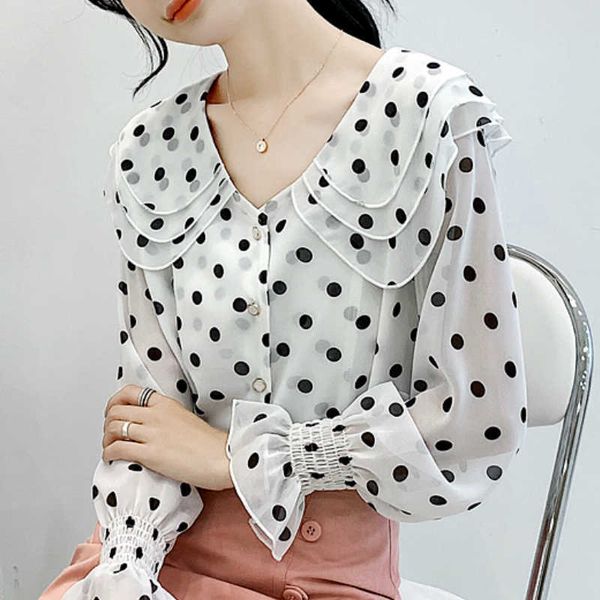 blusas mujer de moda casual dot white chiffon blouse long sleeve women shirts womens and blouses blusa feminina b927 210602
blusas mujer de moda casual dot white chiffon blouse long sleeve women shirts womens and blouses blusa feminina b927 210602