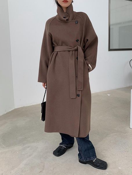 women's wool & blends double sides cashmere coat female long jacket women autumn winter overcoat clothes belt abrigos mujer, Black
women's wool & blends double sides cashmere coat female long jacket women autumn winter overcoat clothes belt abrigos mujer, Black