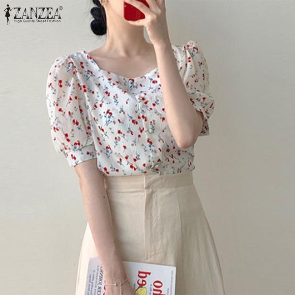 women's blouses & shirts womens floral print blouse lady holiday short sleeve tunic 2022 summer square collar casual elegant puff, White
women's blouses & shirts womens floral print blouse lady holiday short sleeve tunic 2022 summer square collar casual elegant puff, White