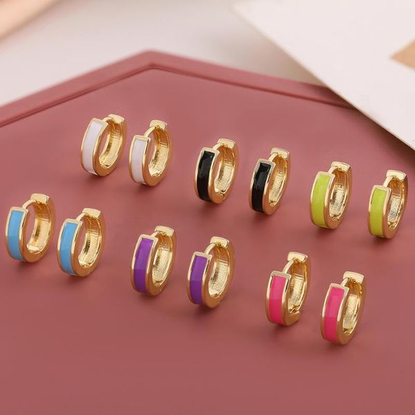 hoop & huggie trendy round enamel small earrings for women fashion geometric mini ear buckle jewelry gifts, Golden;silver
hoop & huggie trendy round enamel small earrings for women fashion geometric mini ear buckle jewelry gifts, Golden;silver
