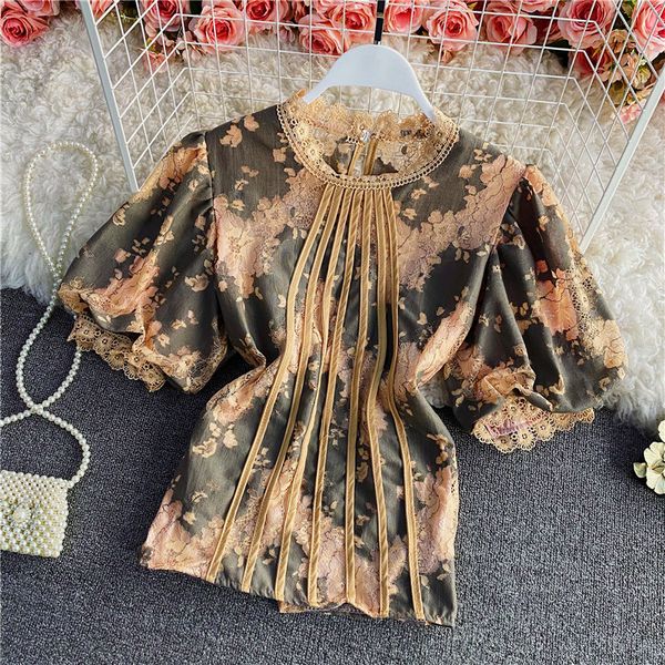 elegant retro puff sleeve shirt women's summer korean short stand-up collar lace blouse women 210420, White
elegant retro puff sleeve shirt women's summer korean short stand-up collar lace blouse women 210420, White