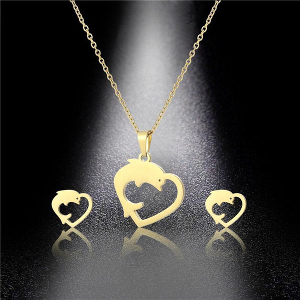 small stainless steel family ocean love heart animal dolphin pendant chain necklace jewelry women mother wedding gift necklaces, Silver
small stainless steel family ocean love heart animal dolphin pendant chain necklace jewelry women mother wedding gift necklaces, Silver
