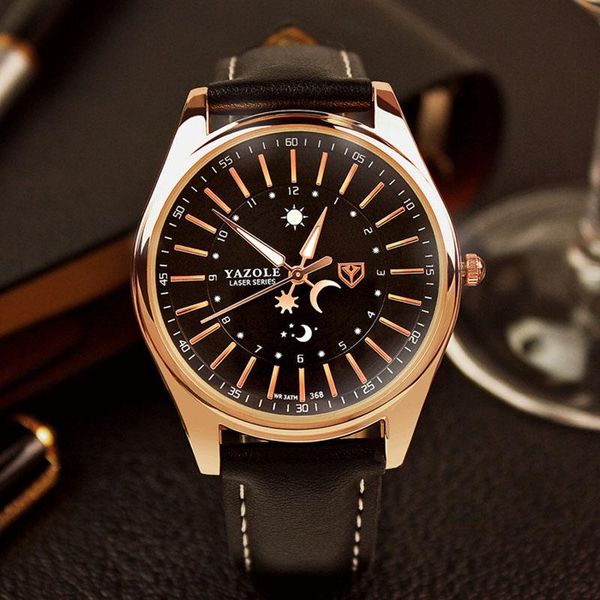 wristwatches yazole men's watch sun and moon hours pointer pu leather luminous waterproof business watches men montre homme yd368, Slivery;brown
wristwatches yazole men's watch sun and moon hours pointer pu leather luminous waterproof business watches men montre homme yd368, Slivery;brown