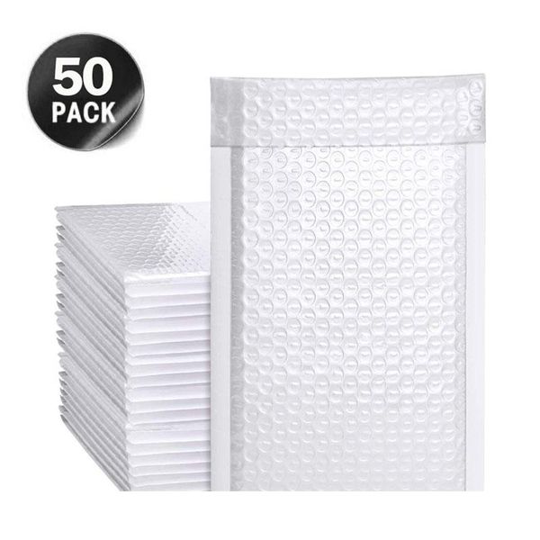50pcs white pearlescent film poly mailer bubble waterproof shockproof padded envelopes for gift packaging lined self seal bag packing bags
50pcs white pearlescent film poly mailer bubble waterproof shockproof padded envelopes for gift packaging lined self seal bag packing bags