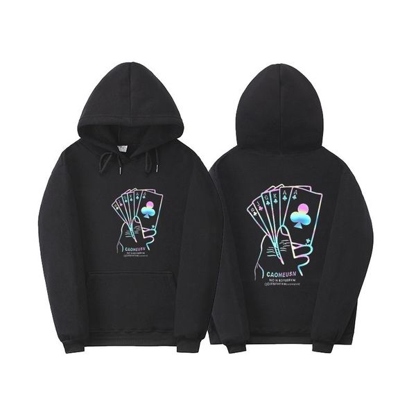 autumn new playing card reflective sleeve men hip hop loose plush sweater fashion, Black
autumn new playing card reflective sleeve men hip hop loose plush sweater fashion, Black
