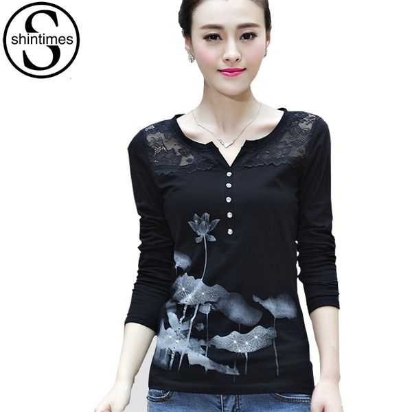 shintimes poleras mujer korean long sleeve vintage t tee shirt femme cotton diamonds lace t-shirt women, White
shintimes poleras mujer korean long sleeve vintage t tee shirt femme cotton diamonds lace t-shirt women, White