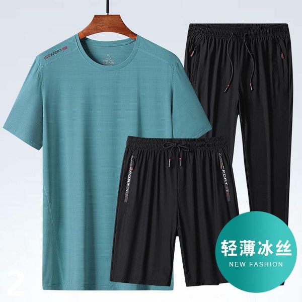 men's tracksuits large ice silk shorts suit summer plus fat casual short sleeve sports three piece comfortable and breathable, Gray
men's tracksuits large ice silk shorts suit summer plus fat casual short sleeve sports three piece comfortable and breathable, Gray