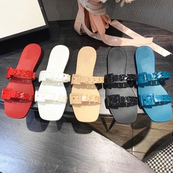 women's slippers fashion summer beach shoes chain jelly pvc sandals 35-40, Black
women's slippers fashion summer beach shoes chain jelly pvc sandals 35-40, Black