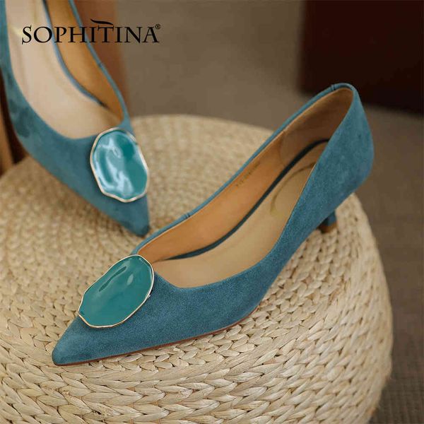 sophitina concise suede leather pumps shoes for women cat heels thin shallow basic dress soft spring pointed toe shoes fo26 210513, Black
sophitina concise suede leather pumps shoes for women cat heels thin shallow basic dress soft spring pointed toe shoes fo26 210513, Black