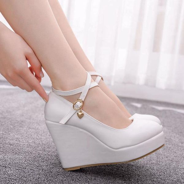 wedge single shoes high heels round head cross buckle waterproof platform large size women dress, Black
wedge single shoes high heels round head cross buckle waterproof platform large size women dress, Black