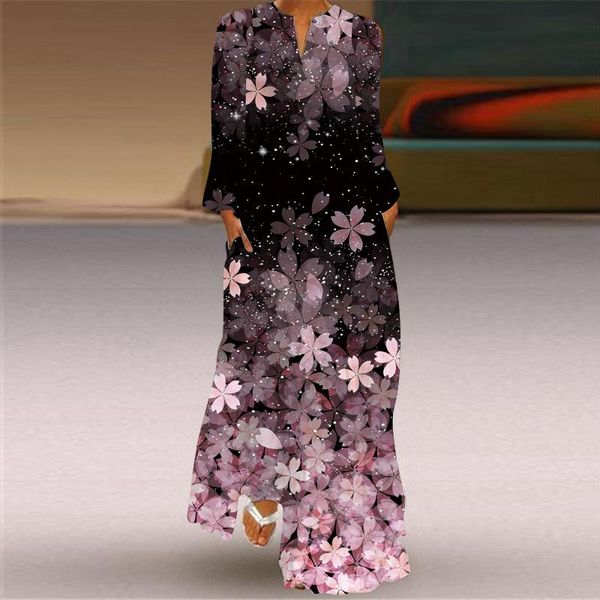 casual dresses autumn retro print 2021 women plus size long sleeve v-neck beach maxi dreeses loose flowy party dress vestido s-5xl, Black;gray
casual dresses autumn retro print 2021 women plus size long sleeve v-neck beach maxi dreeses loose flowy party dress vestido s-5xl, Black;gray