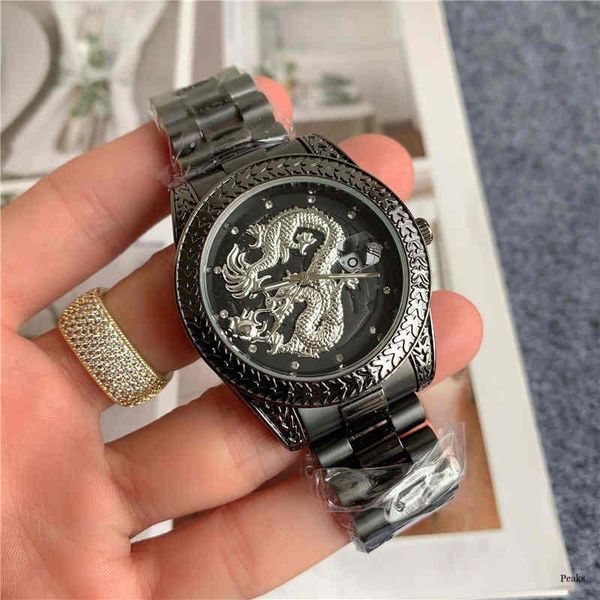 dragon design chinese style fashion men's watch quartz movement swiss designer brand display calendar folding steel band, Slivery;brown
dragon design chinese style fashion men's watch quartz movement swiss designer brand display calendar folding steel band, Slivery;brown