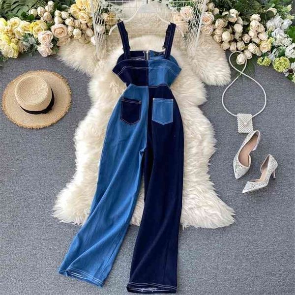 summer women denim overalls fashion patchwork jumpsuits zipper sleeveless rompers suspenders jeans female loose long trousers, Black;white
summer women denim overalls fashion patchwork jumpsuits zipper sleeveless rompers suspenders jeans female loose long trousers, Black;white