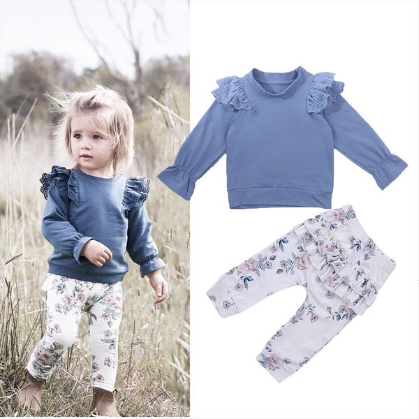 2pcs cute princess toddler infant ruffle outfits kids baby girls long sleeve cotton casual solid pullover floral trousers suit, White
2pcs cute princess toddler infant ruffle outfits kids baby girls long sleeve cotton casual solid pullover floral trousers suit, White