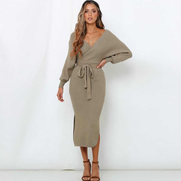 casual dresses women sweater autumn winter cross v-neck elegant batwing sleeve robe hiver femme knitted party r7w6, Black;gray
casual dresses women sweater autumn winter cross v-neck elegant batwing sleeve robe hiver femme knitted party r7w6, Black;gray