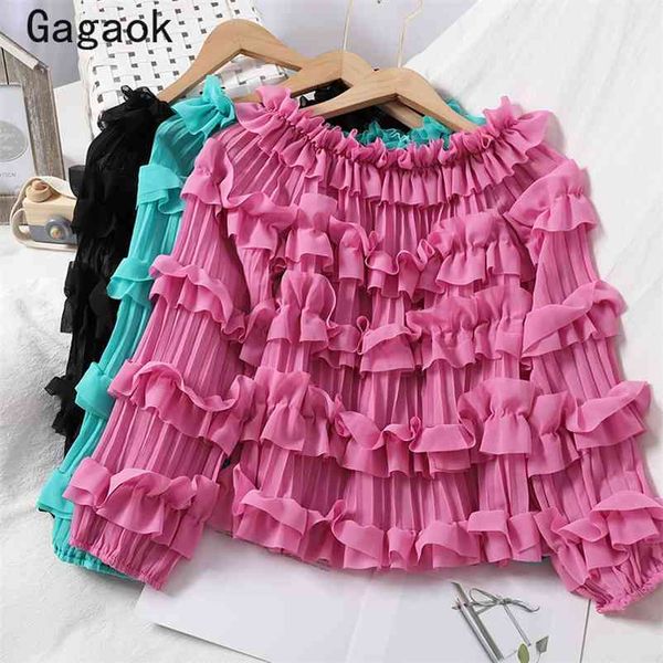 high street women chiffon shirts spring autumn solid slash neck ruffles candy colors sweet wild and blouses 210531, White
high street women chiffon shirts spring autumn solid slash neck ruffles candy colors sweet wild and blouses 210531, White