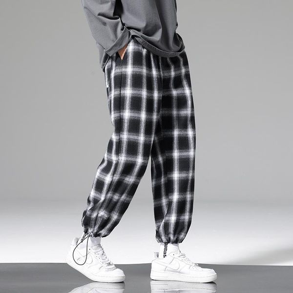 men's pants black and white plaid straight loose couples wide-legged casual all-match korean drawstring trousers for men
men's pants black and white plaid straight loose couples wide-legged casual all-match korean drawstring trousers for men