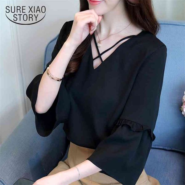 summer fashion v-neck chiffon blouses shirts long sleeved flare sleeve casual solid women 0636 40 210506, White
summer fashion v-neck chiffon blouses shirts long sleeved flare sleeve casual solid women 0636 40 210506, White