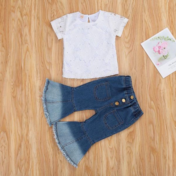 clothing sets baby & children's 2 pieces kids suit set solid color round neck short sleeve and flared jeans for girls, White
clothing sets baby & children's 2 pieces kids suit set solid color round neck short sleeve and flared jeans for girls, White