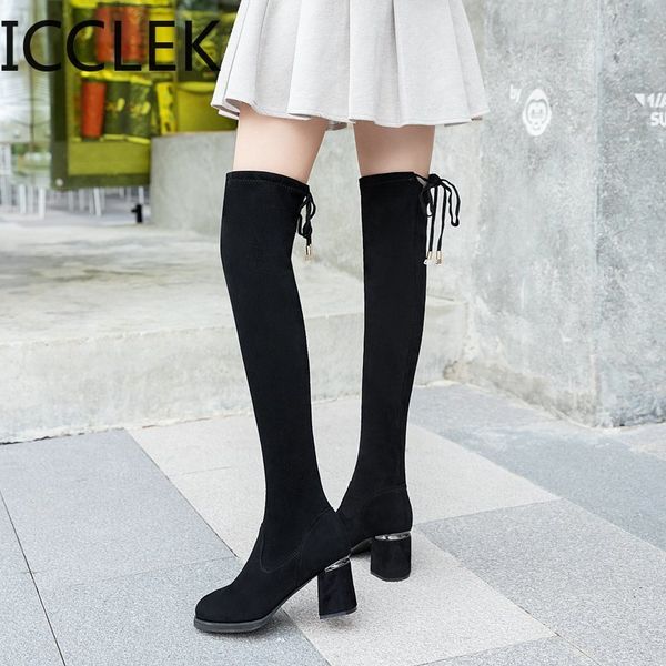 autumn winter over the knee boots lace up woman shoes stretch fabric women thigh high round toe square heel flock platform 210428, Black
autumn winter over the knee boots lace up woman shoes stretch fabric women thigh high round toe square heel flock platform 210428, Black